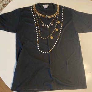 Vintage 1980s 3D Images Faux Necklaces T Shirt - Style of Chanel - ladies XL